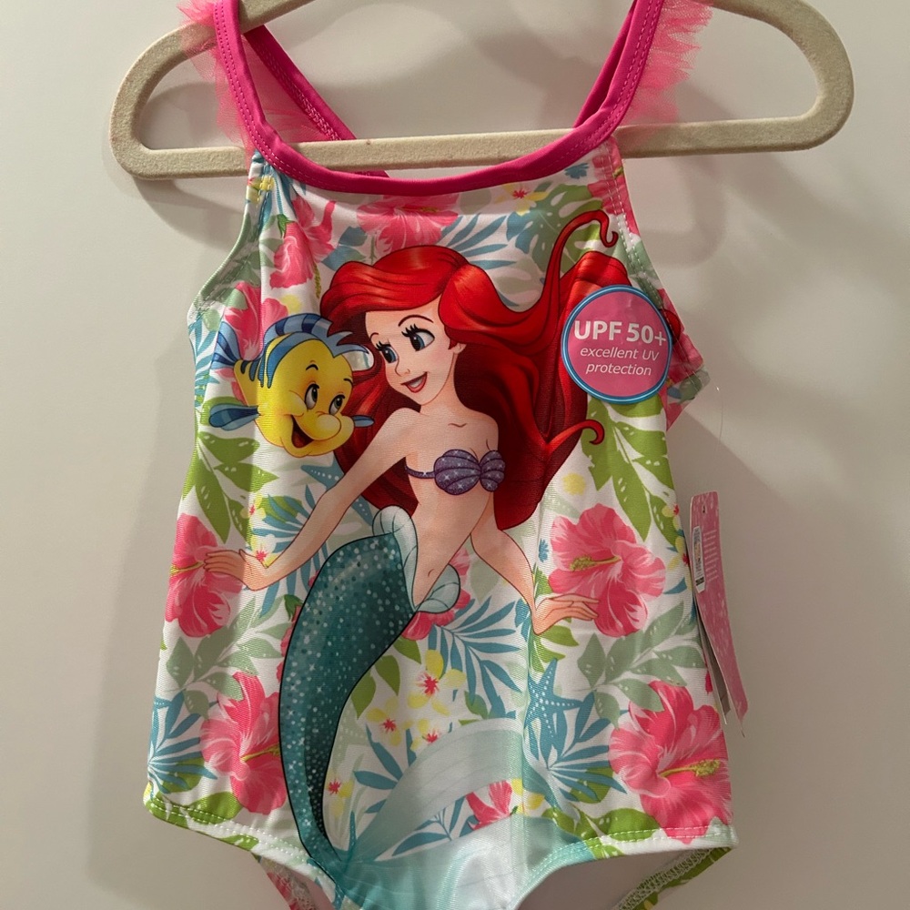 NWT Disney Ariel Kids Swimsuit - 3T - Picture 2 of 7